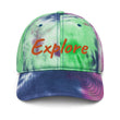 Explore In Amber Embroidery on Tie-Dye Hat