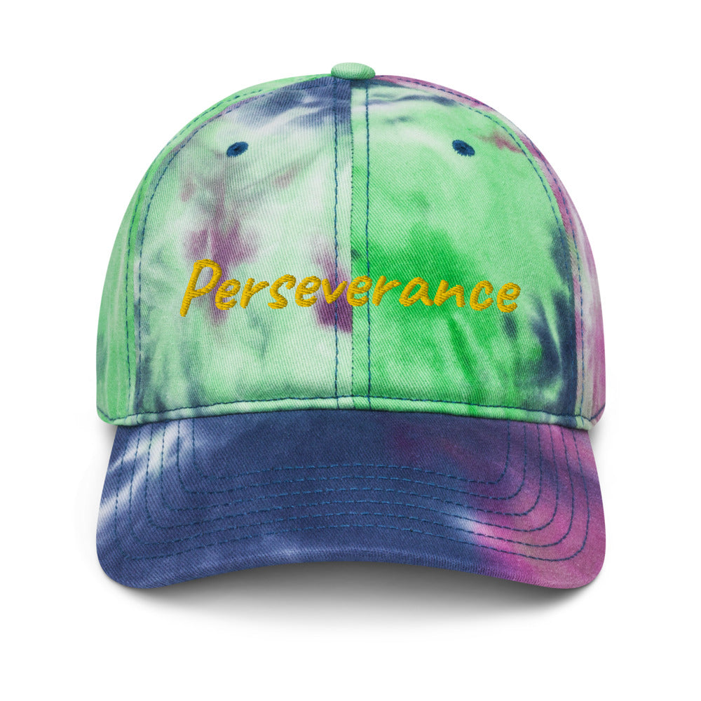 Perseverance In Gold Embroidery on Tie-Dye Hat