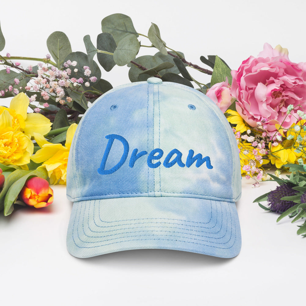 Dream In Sapphire Embroidery on Tie-Dye Hat