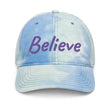 Believe In Amethyst Embroidery on Tie-Dye Hat