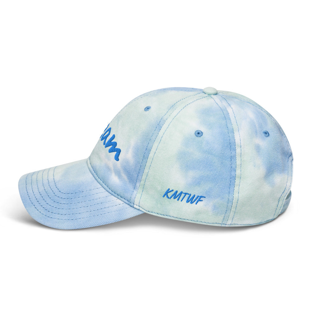 Dream In Sapphire Embroidery on Tie-Dye Hat