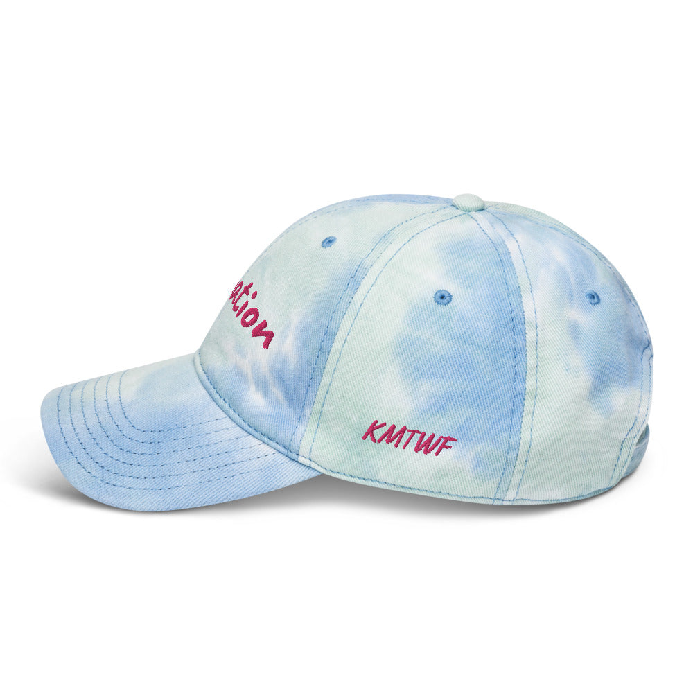 Motivation In Star Rose Quartz Embroidery on Tie-Dye Hat