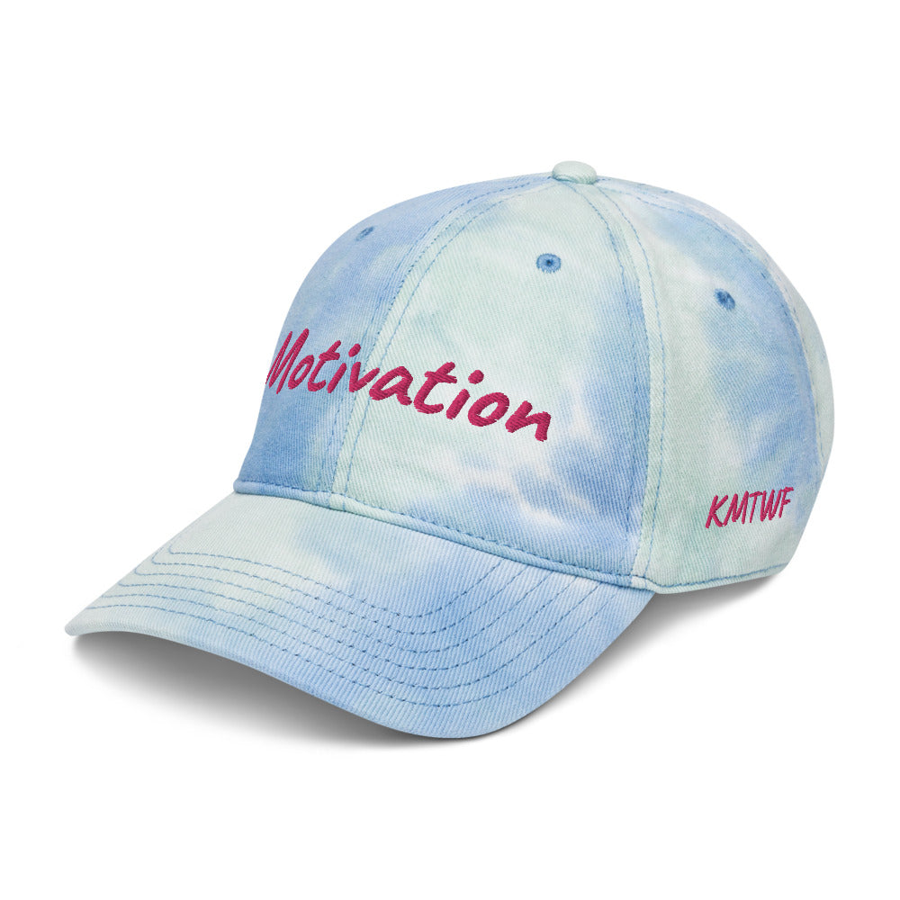 Motivation In Star Rose Quartz Embroidery on Tie-Dye Hat