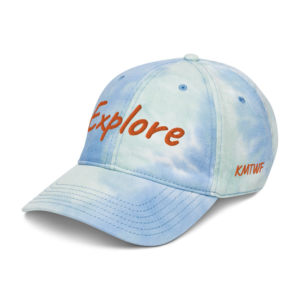 Explore In Amber Embroidery on Tie-Dye Hat