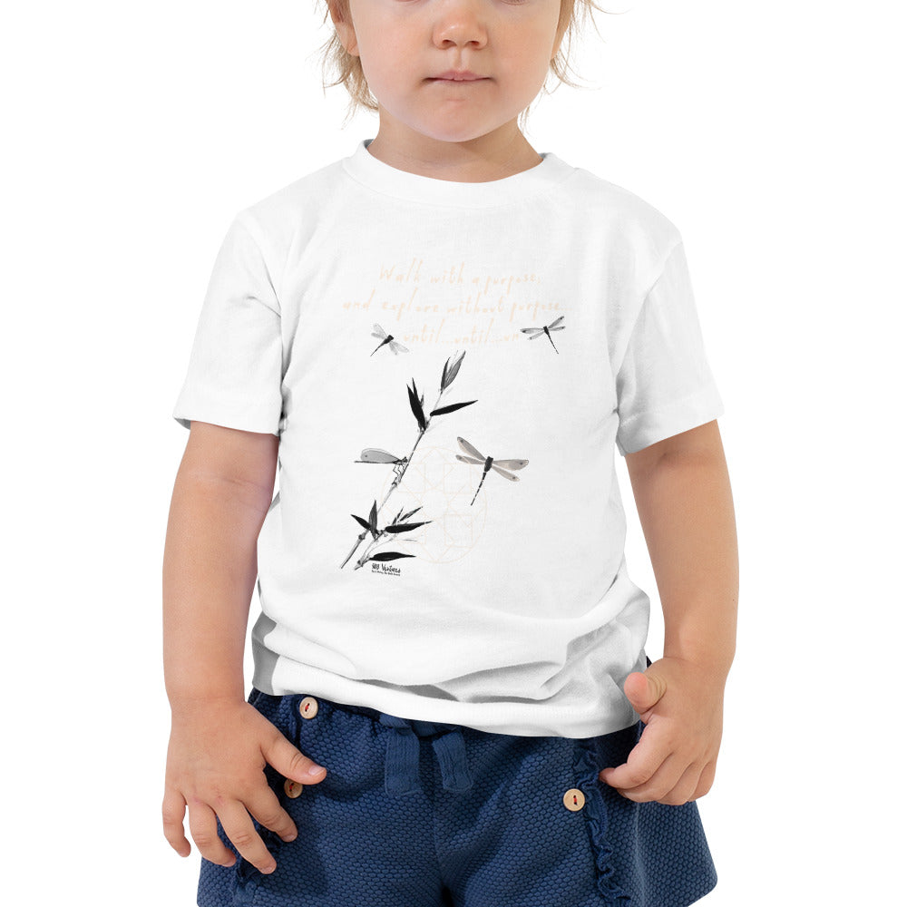 Walk With A Purpose Haiku With Dragonfly on Toddler Short Sleeve T-Shirt