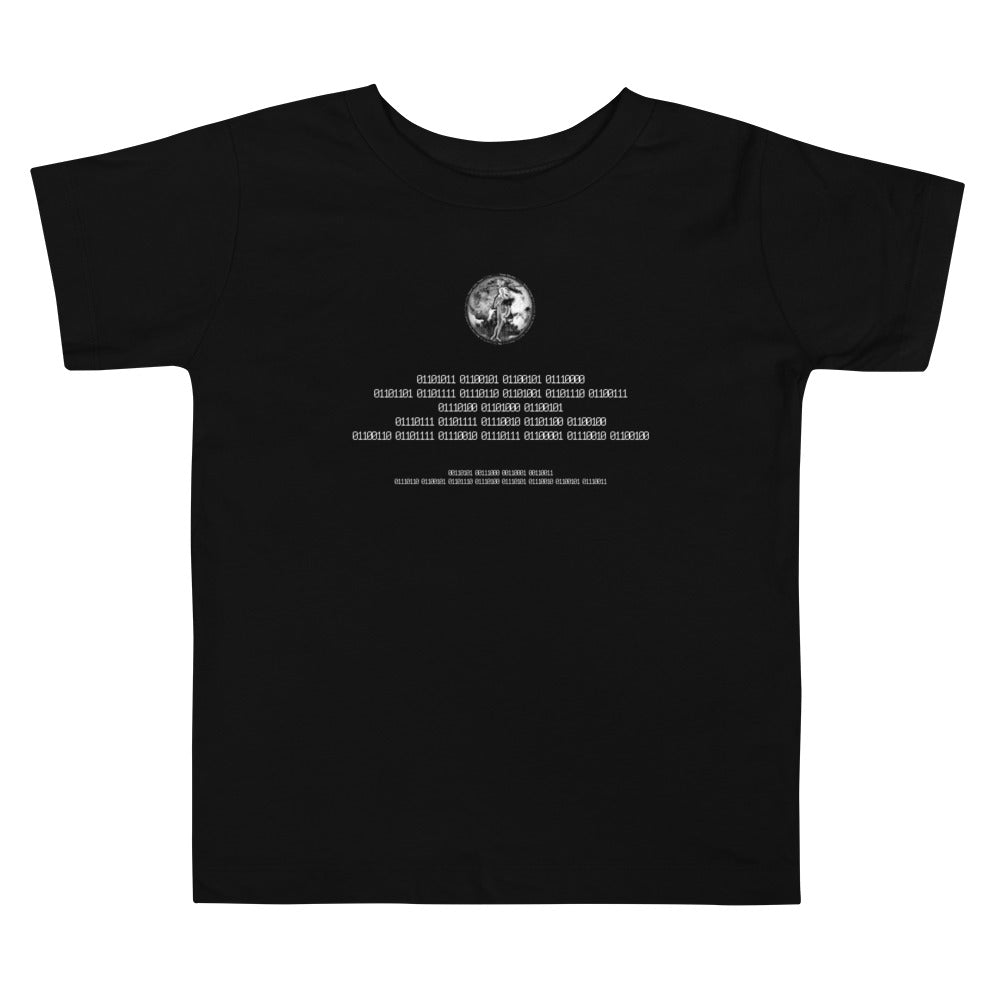 Binary Instructions To Keep Moving The World Forward With Venusian Earth In White on Toddler Short Sleeve T-Shirt