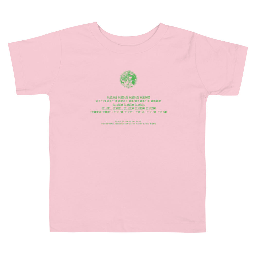 Binary Instructions To Keep Moving The World Forward With Venusian Earth In Green on Toddler Short Sleeve T-Shirt