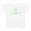 Binary Instructions To Keep Moving The World Forward With Vitruvian Earth In Green on Toddler Short Sleeve T-Shirt