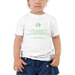 Binary Instructions To Keep Moving The World Forward With Vitruvian Earth In Green on Toddler Short Sleeve T-Shirt