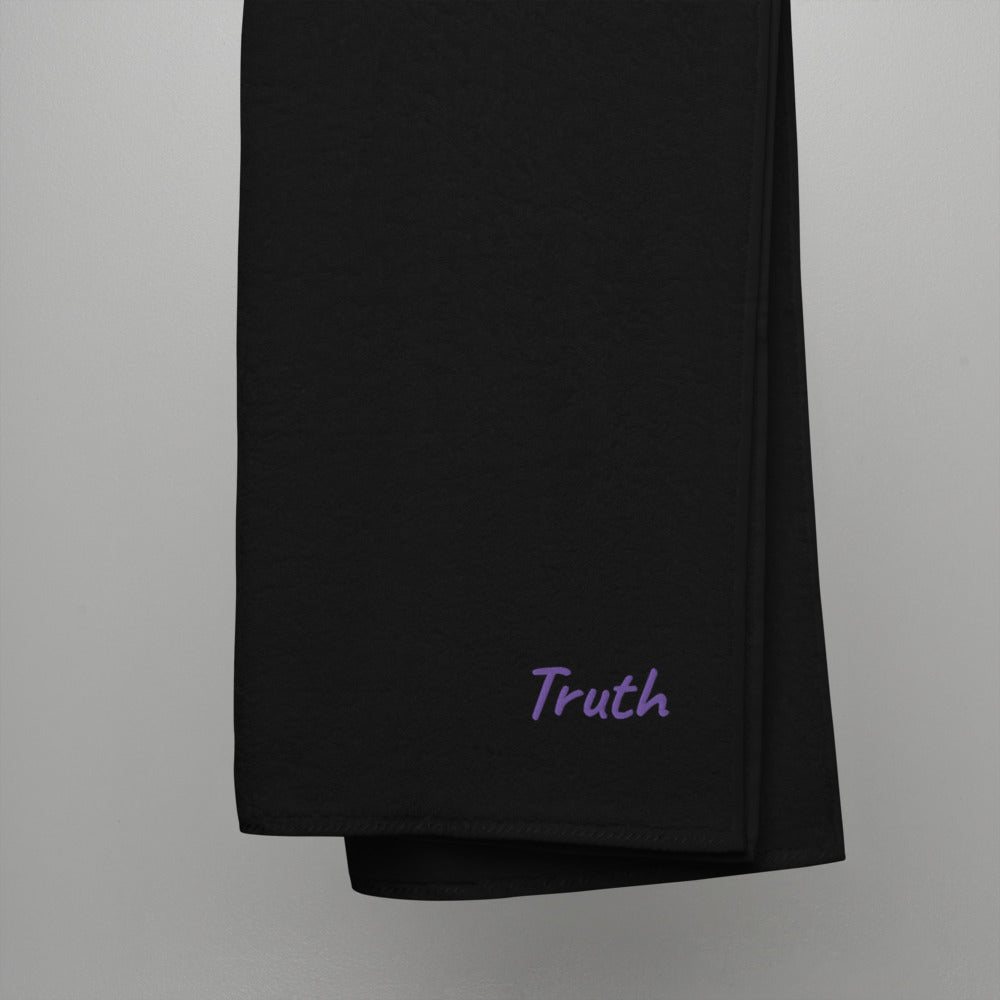 Truth In Amethyst Embroidery on Turkish Cotton Towel