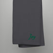 Joy In Emerald Embroidery on Turkish Cotton Towel