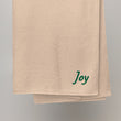 Joy In Emerald Embroidery on Turkish Cotton Towel