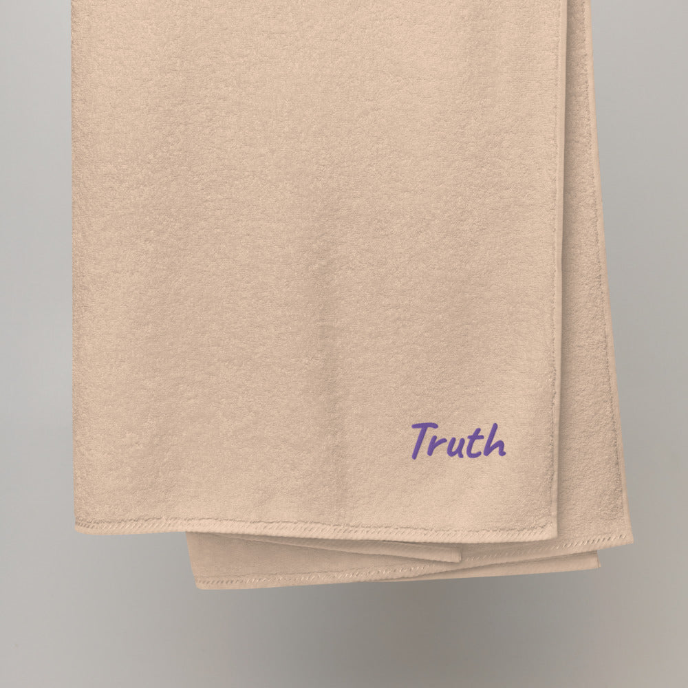 Truth In Amethyst Embroidery on Turkish Cotton Towel