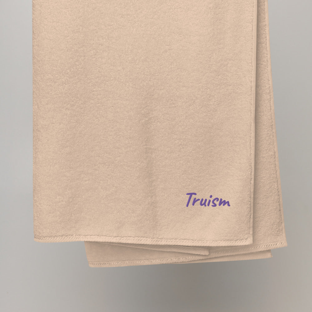 Truism In Amethyst Embroidery on Turkish Cotton Towel