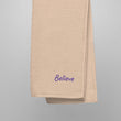 Believe In Amethyst Embroidery on Turkish Cotton Towel