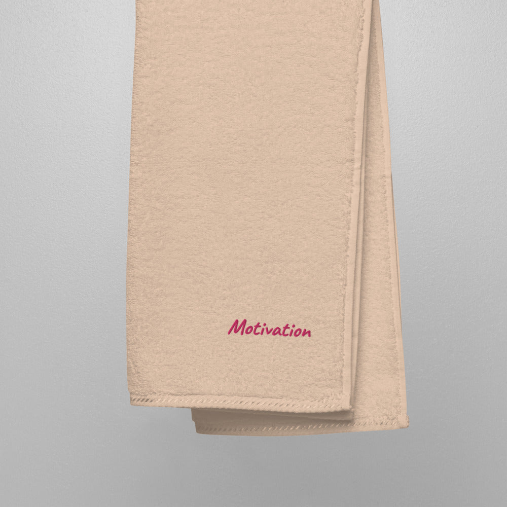 Motivation In Star Rose Quartz Embroidery on Turkish Cotton Towel