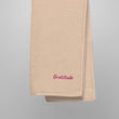 Gratitude In Star Rose Quartz Embroidery on Turkish Cotton Towel