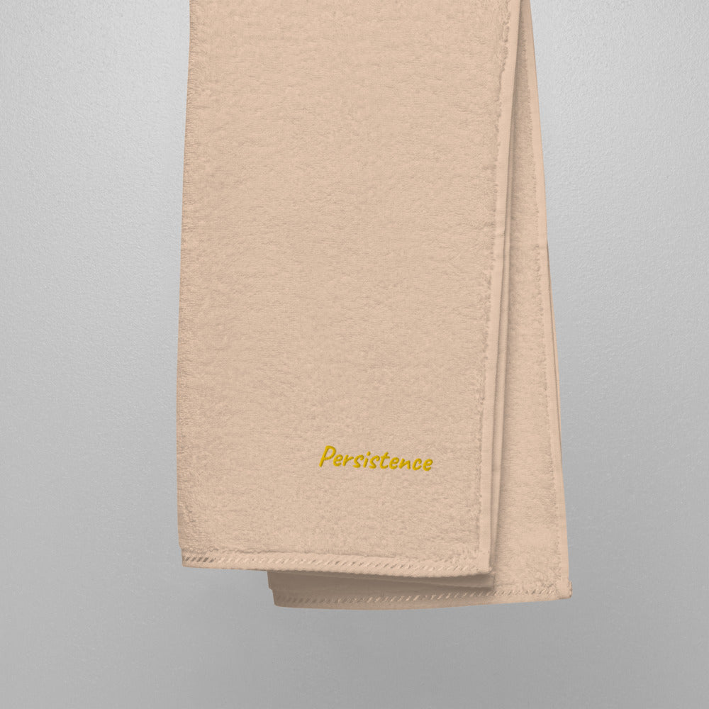 Persistence In Gold Embroidery on Turkish Cotton Towel