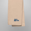 Win In Sapphire Embroidery on Turkish Cotton Towel