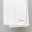 Gratitude In Star Rose Quartz Embroidery on Turkish Cotton Towel