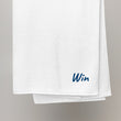 Win In Sapphire Embroidery on Turkish Cotton Towel