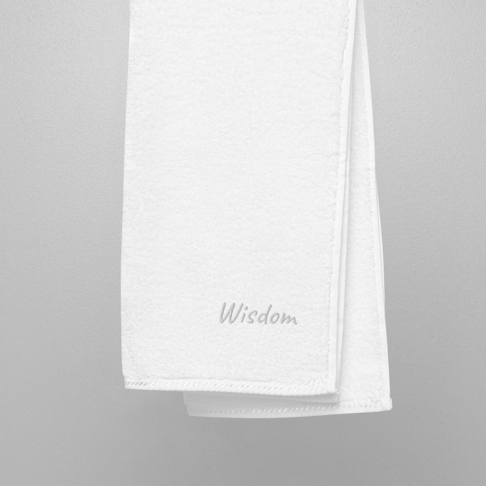 Wisdom In Marble Embroidery on Turkish Cotton Towel