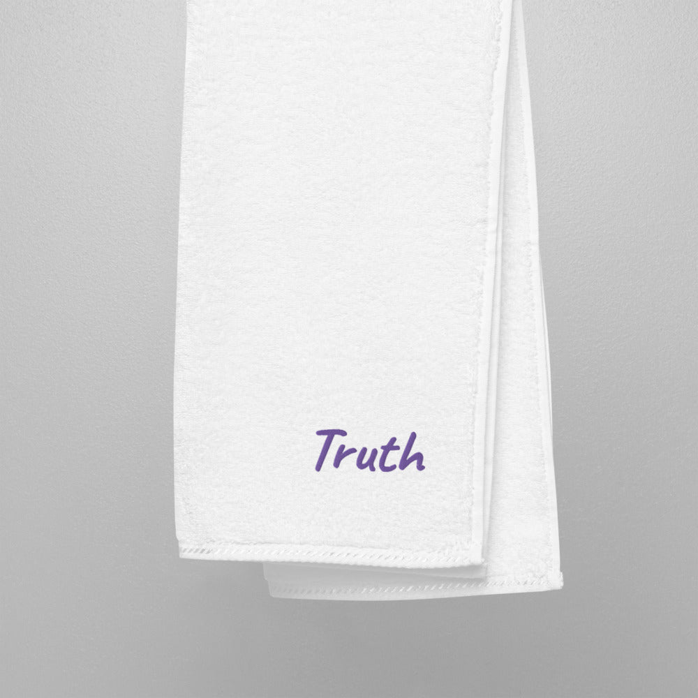 Truth In Amethyst Embroidery on Turkish Cotton Towel