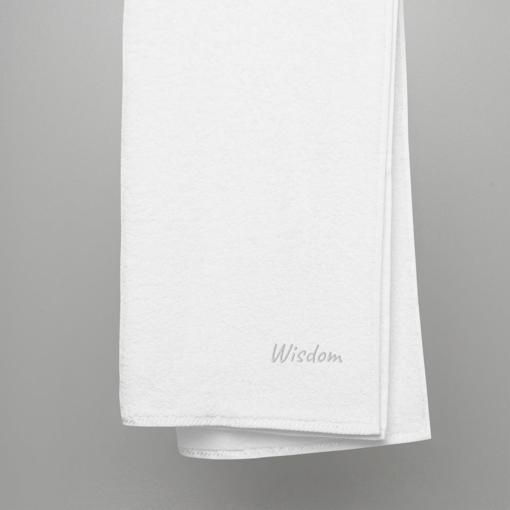 Wisdom In Marble Embroidery on Turkish Cotton Towel