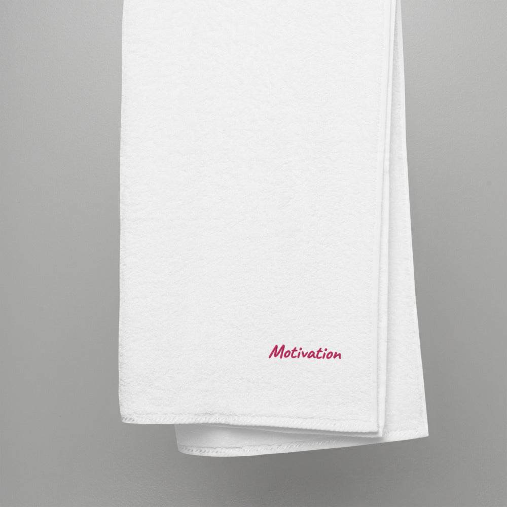 Motivation In Star Rose Quartz Embroidery on Turkish Cotton Towel