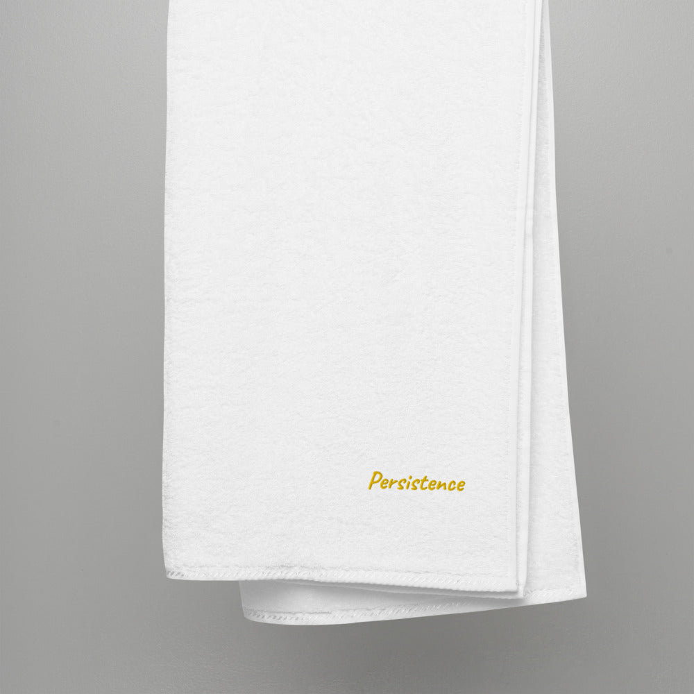 Persistence In Gold Embroidery on Turkish Cotton Towel