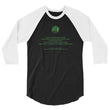 Binary Instructions To Keep Moving The World Forward With Venusian Earth In Green on Unisex 3/4 Sleeve Raglan Shirt