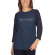 5813 Ventures Logo In Pearl on Unisex 3/4 Sleeve Raglan Shirt