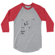 Walk With A Purpose Haiku With Dragonfly on Unisex 3/4 Sleeve Raglan Shirt