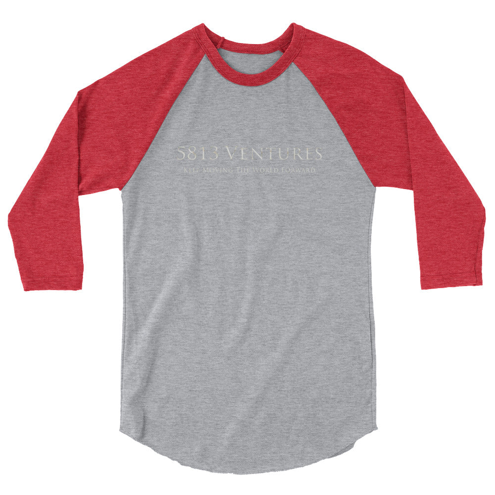 5813 Ventures Logo In Pearl on Unisex 3/4 Sleeve Raglan Shirt