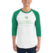 Binary Instructions To Keep Moving The World Forward With Venusian Earth In Green on Unisex 3/4 Sleeve Raglan Shirt