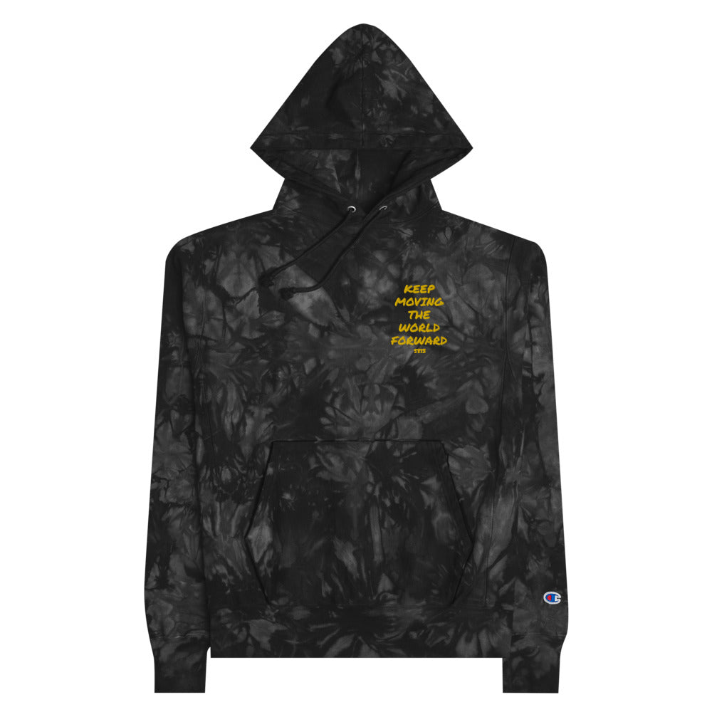 Keep Moving The World Forward With 5813 In Gold Embroidery on Unisex Tie-Dye Hoodie