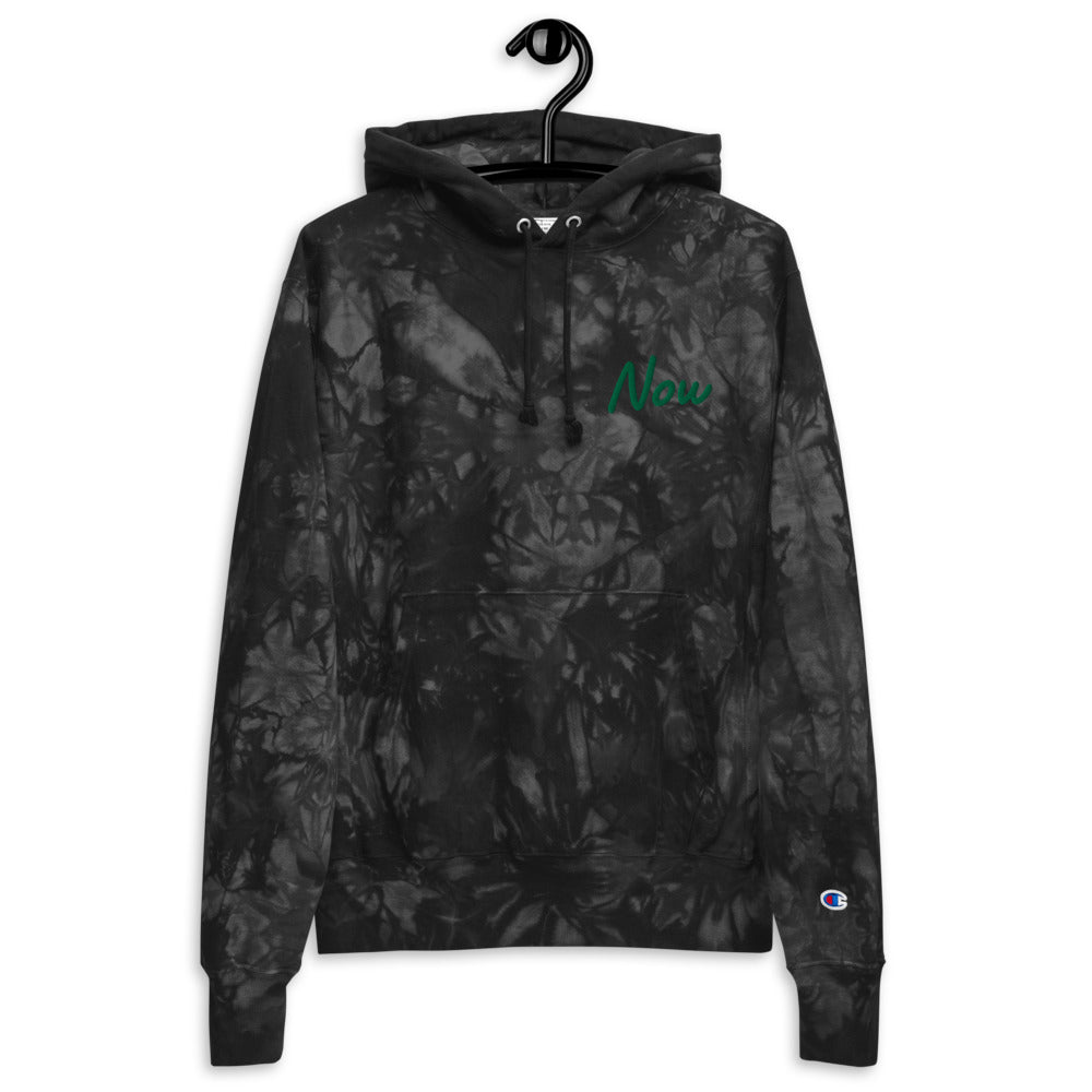 Now In Emerald Embroidery on Unisex Tie-Dye Hoodie