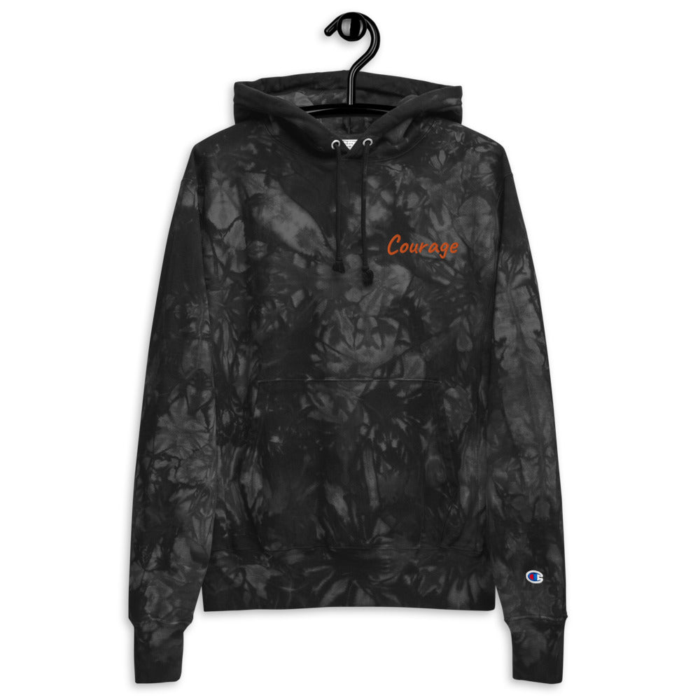 Courage In Amber Embroidery on Unisex Tie-Dye Hoodie