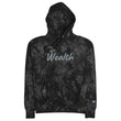 Wealth In Silver Embroidery on Unisex Tie-Dye Hoodie