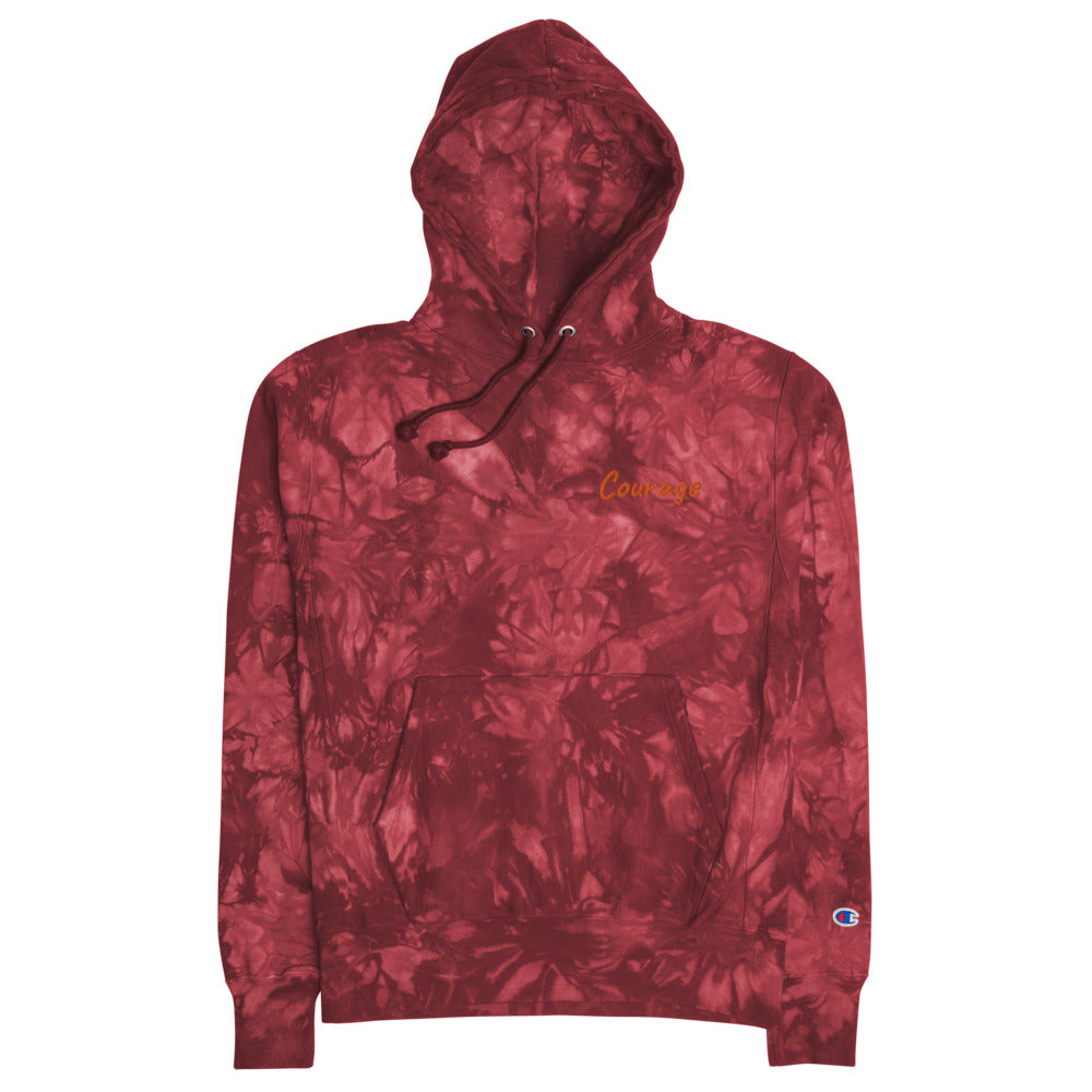 Courage In Amber Embroidery on Unisex Tie-Dye Hoodie