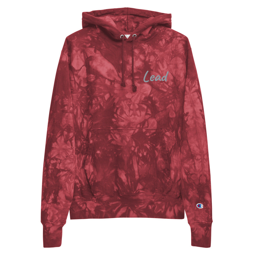 Lead In Silver Embroidery on Unisex Tie-Dye Hoodie