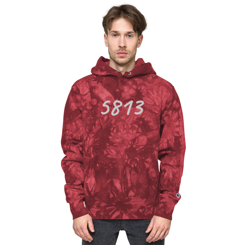 5813 In Pearl Embroidery on Unisex Tie-Dye Hoodie