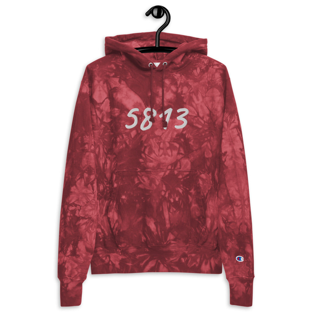 5813 In Pearl Embroidery on Unisex Tie-Dye Hoodie