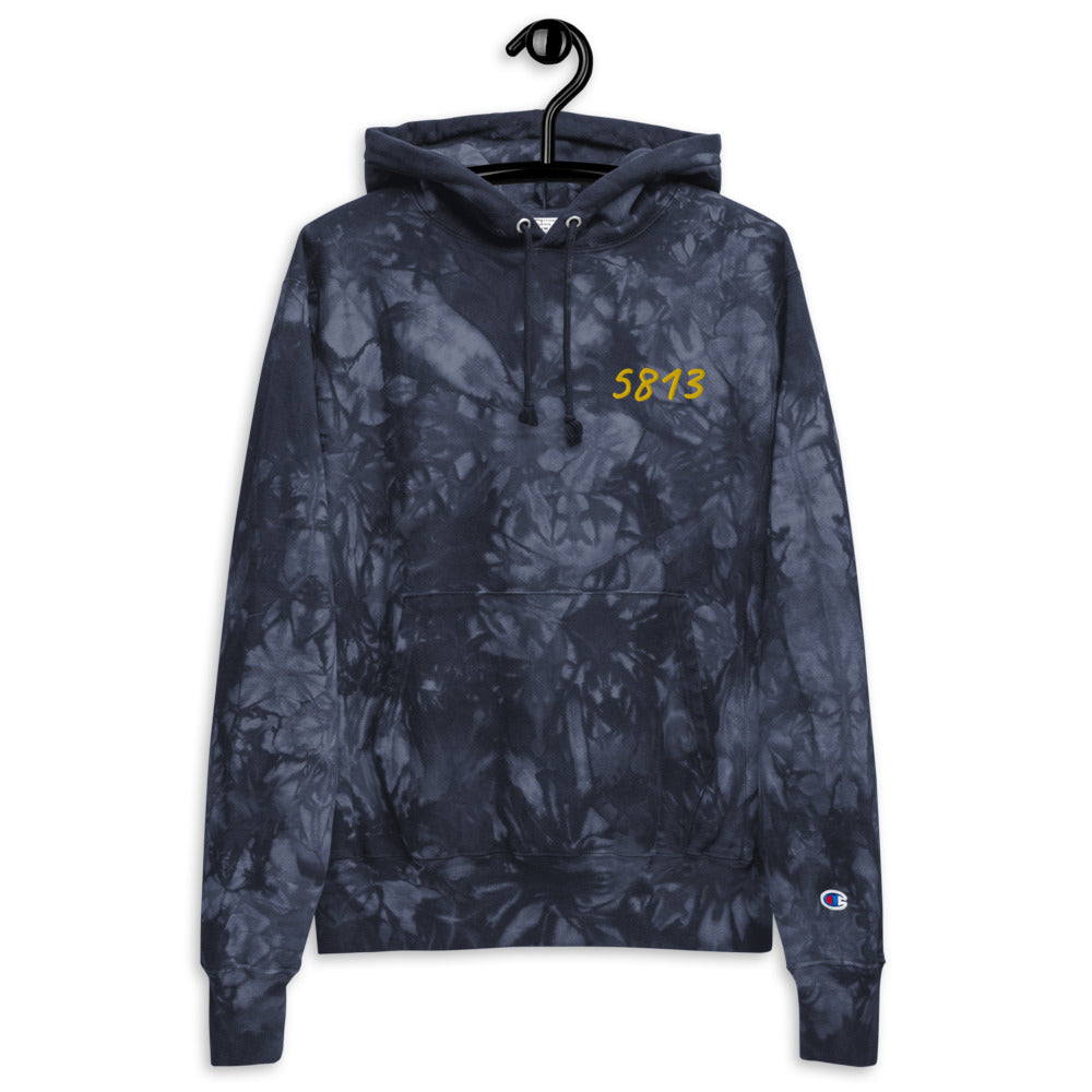 5813 In Gold Embroidery on Unisex Tie-Dye Hoodie