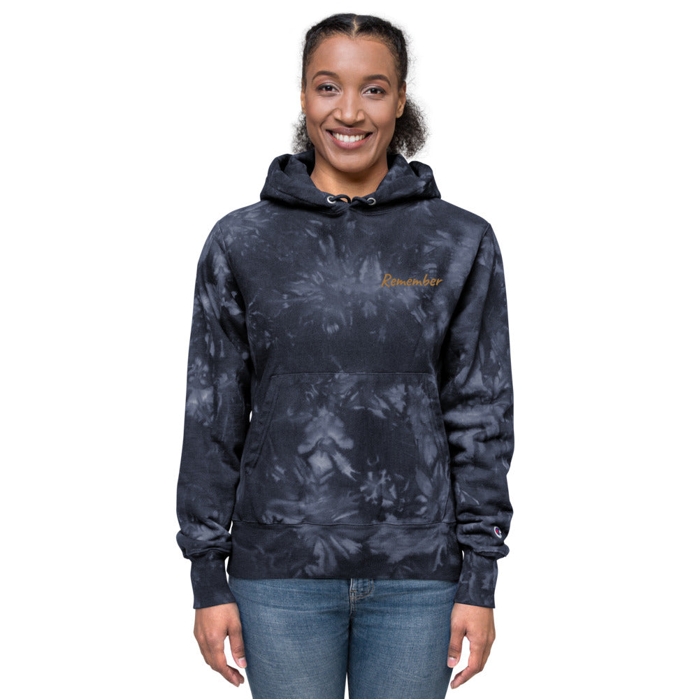 Remember In Celluloid Embroidery on Unisex Tie-Dye Hoodie