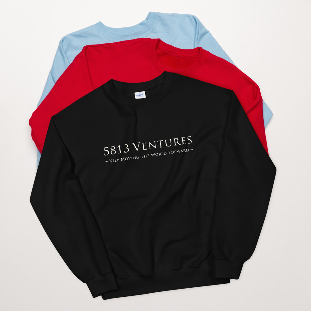 5813 Ventures Logo In Pearl on Unisex Crew Neck Sweatshirt