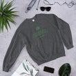 Binary Instructions To Keep Moving The World Forward With Vitruvian Earth In Green on Unisex Crew Neck Sweatshirt