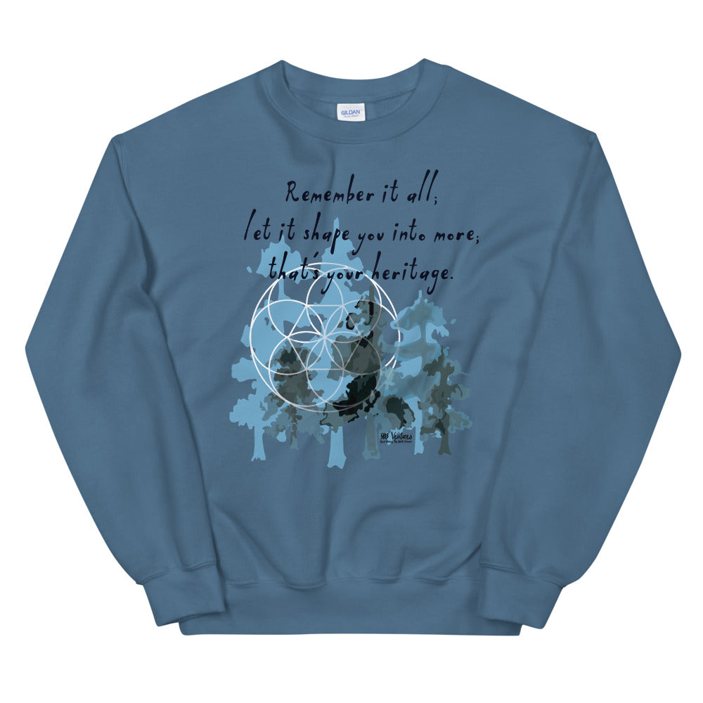 Remember Your Heritage Haiku With Trees on Unisex Crew Neck Sweatshirt