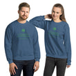 Binary Instructions To Keep Moving The World Forward With Venusian Earth In Green on Unisex Crew Neck Sweatshirt