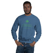 Binary Instructions To Keep Moving The World Forward With Venusian Earth In Green on Unisex Crew Neck Sweatshirt